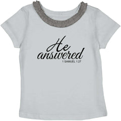 He Answered Toddler Ruffled Trim T-Shirt-Direct To Garment Print-Brisco Baby