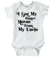 Dance Moves From Uncle Romper Bodysuit-Direct To Garment Print-Brisco Baby