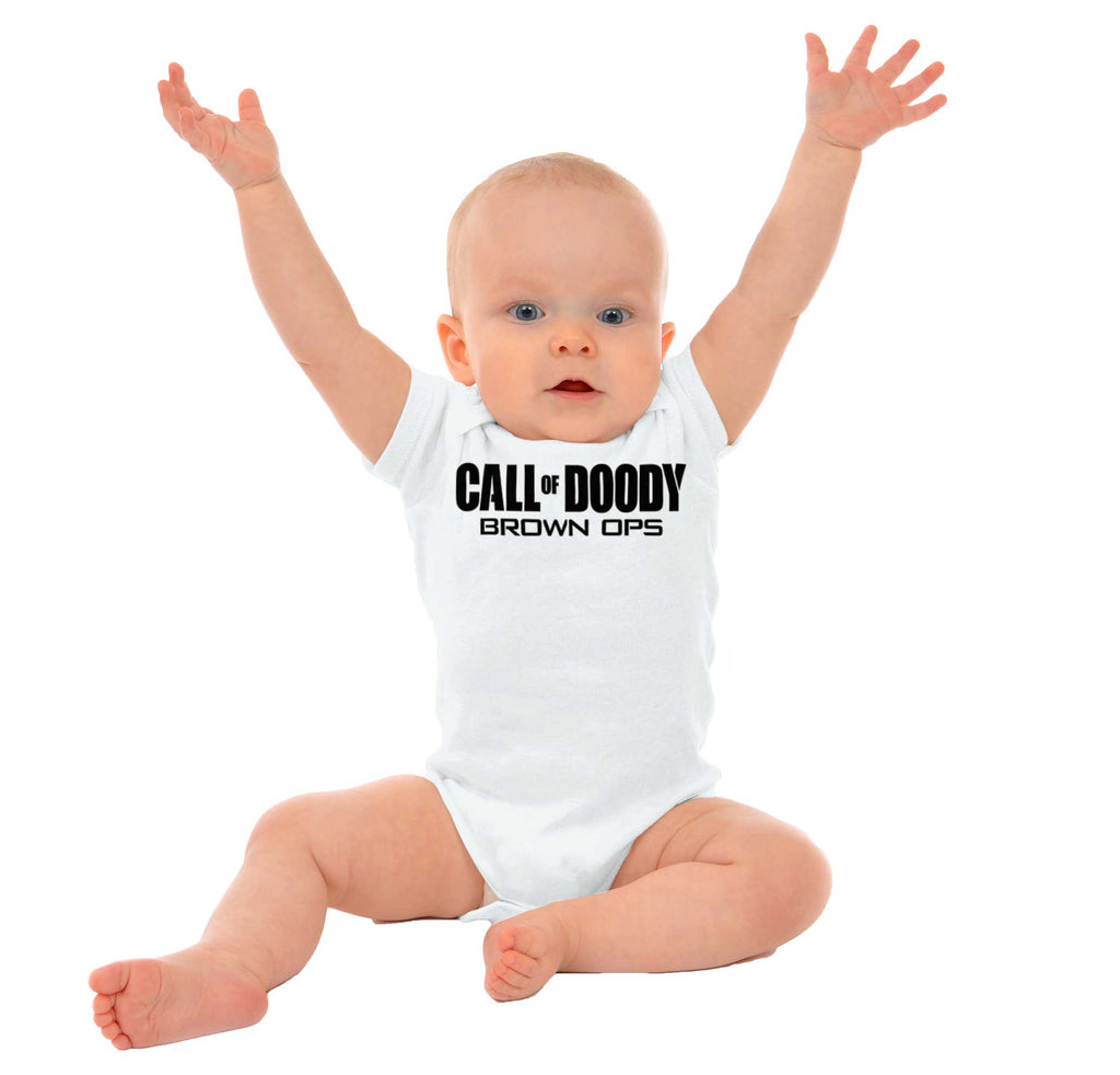 Call Of Doody Romper Bodysuit-Direct To Garment Print-Brisco Baby