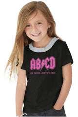 AB CD Toddler Ruffled Trim T-Shirt-Direct To Garment Print-Brisco Baby