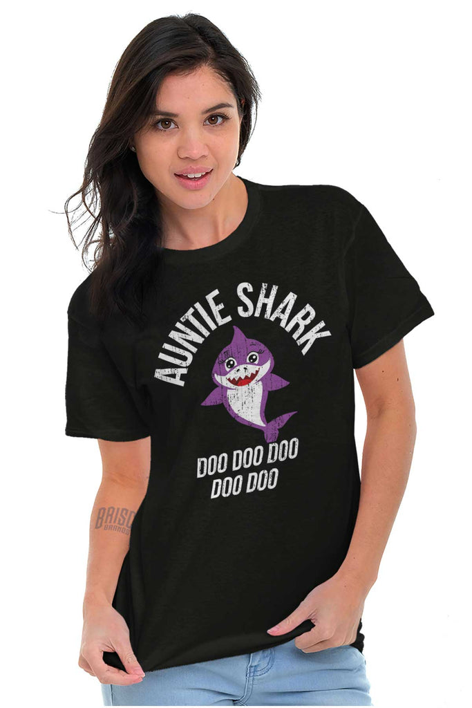 Cartoon Auntie Shark T Shirt-Direct To Garment Print-Brisco Baby