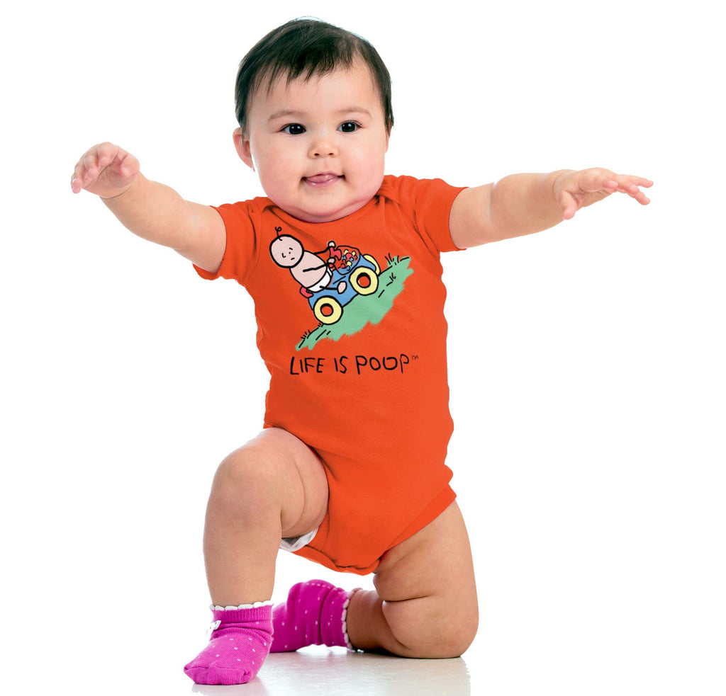 Uphill Baby Car Romper Bodysuit-Direct To Garment Print-Brisco Baby