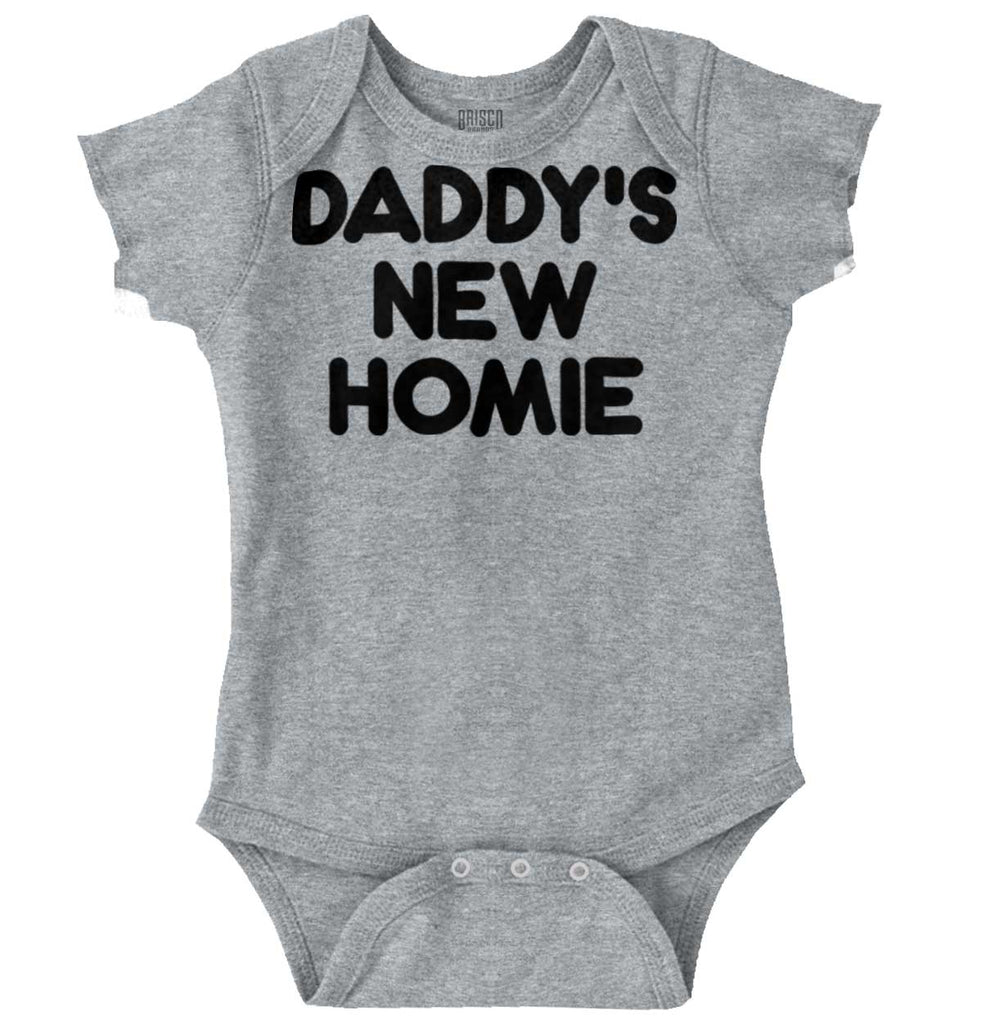 Daddy's New Homie Romper Bodysuit-Direct To Garment Print-Brisco Baby