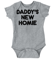Daddy's New Homie Romper Bodysuit-Direct To Garment Print-Brisco Baby