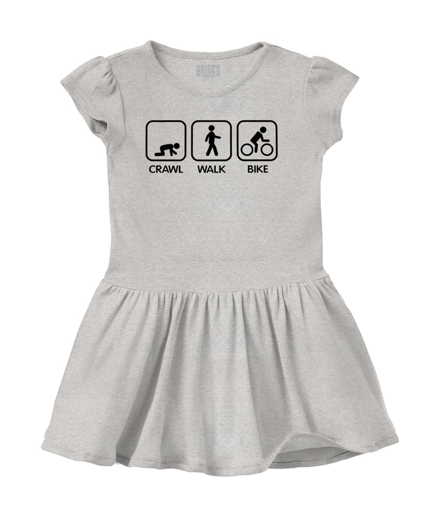 Crawl Walk Bike Solid Baby Infant Dress-Direct To Garment Print-Brisco Baby