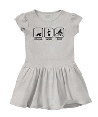 Crawl Walk Bike Solid Baby Infant Dress-Direct To Garment Print-Brisco Baby