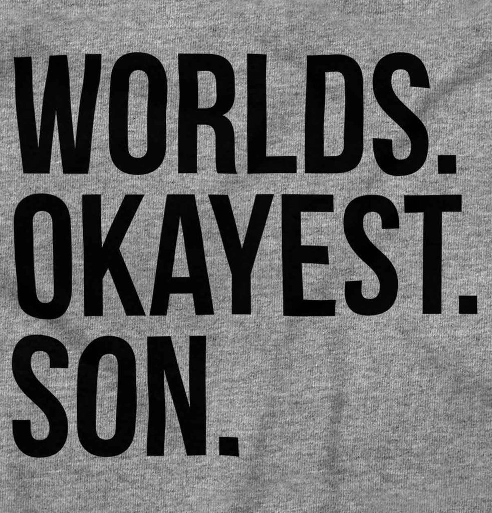 Worlds Okayest Son Romper Bodysuit-Direct To Garment Print-Brisco Baby