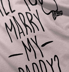 Marry My Daddy Toddler Ruffled Trim T-Shirt-Direct To Garment Print-Brisco Baby