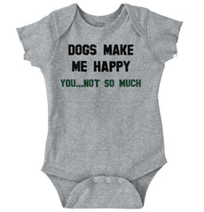 Dogs Make Me Happy Romper Bodysuit-Direct To Garment Print-Brisco Baby