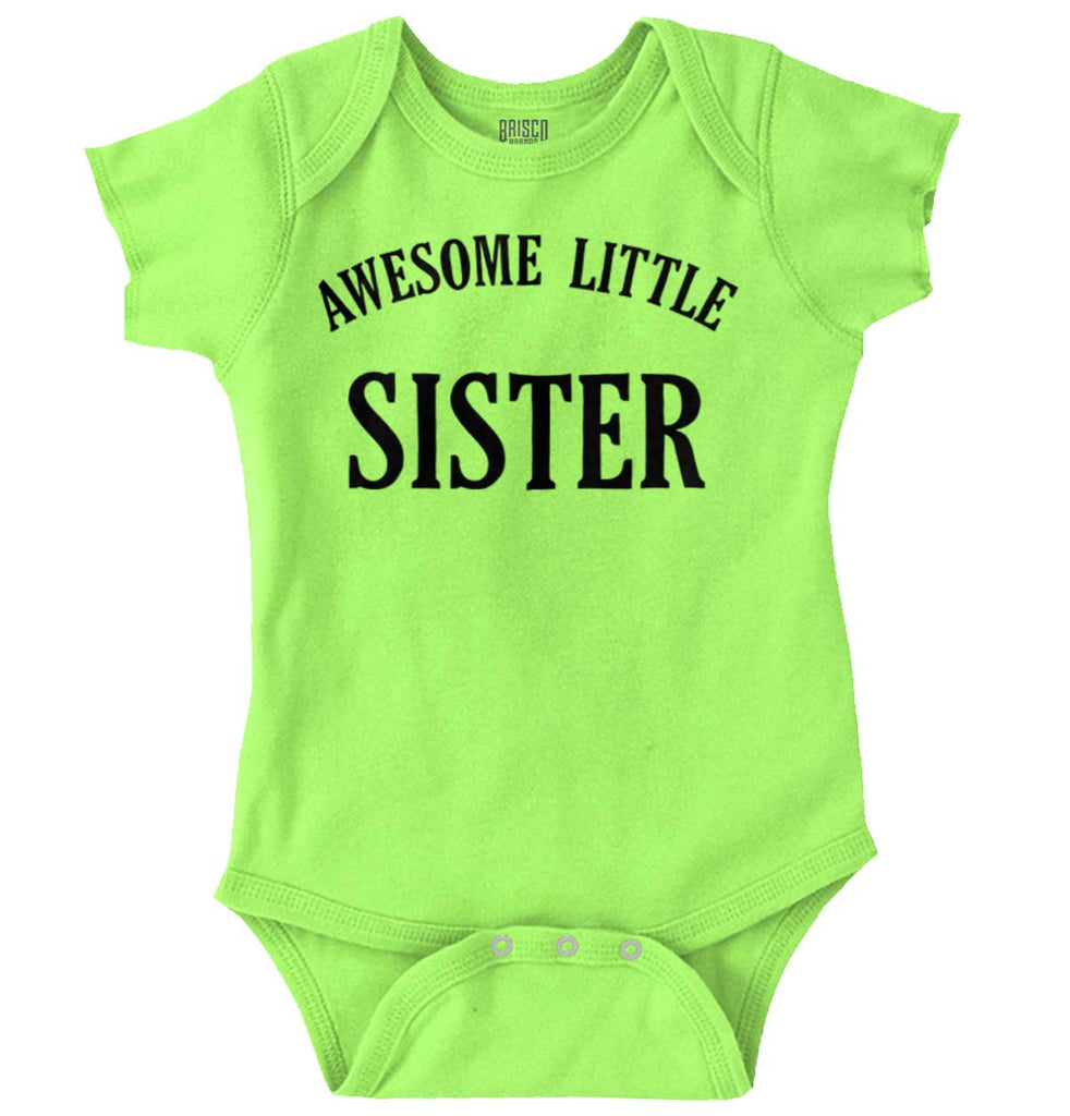 Awesome Little Sister Romper Bodysuit-Direct To Garment Print-Brisco Baby
