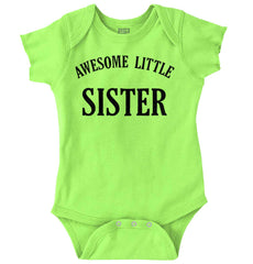 Awesome Little Sister Romper Bodysuit-Direct To Garment Print-Brisco Baby