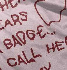 Hero Wears Badge Toddler Ruffled Trim T-Shirt-Direct To Garment Print-Brisco Baby