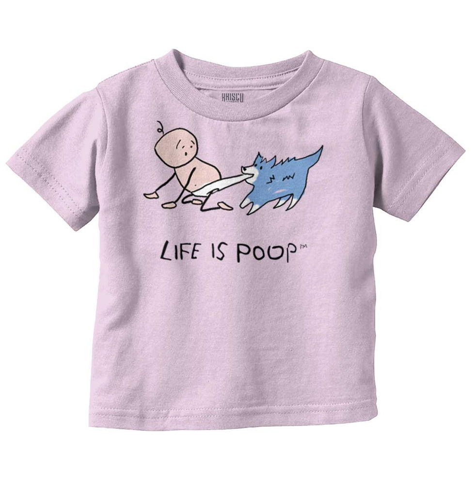 Dog Pull Infant Toddler T Shirt-Direct To Garment Print-Brisco Baby