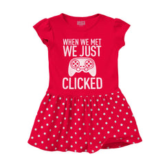 We Just Clicked Video Game Nerd Baby Polka Dot Skirt Dress-Direct To Garment Print-Brisco Baby