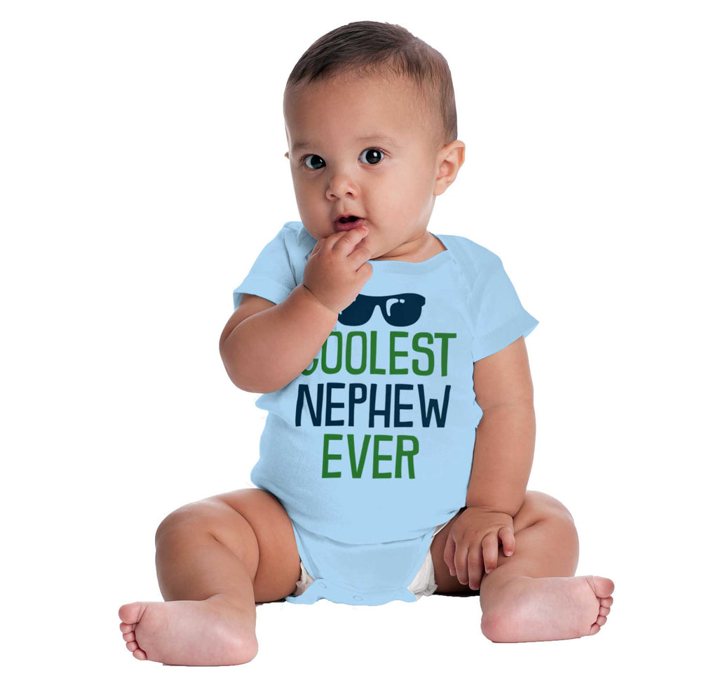 Coolest Nephew Ever Romper Bodysuit-Direct To Garment Print-Brisco Baby