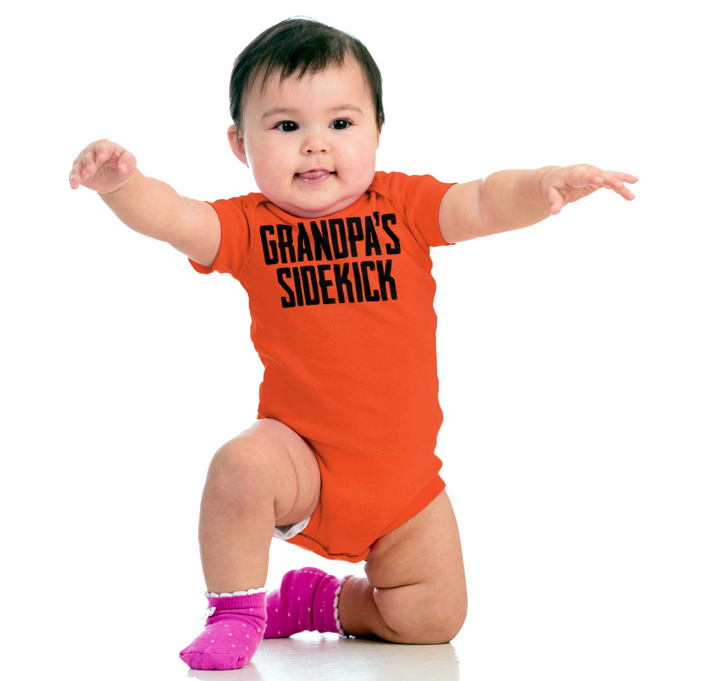 Grandpa's Sidekick Romper Bodysuit-Direct To Garment Print-Brisco Baby