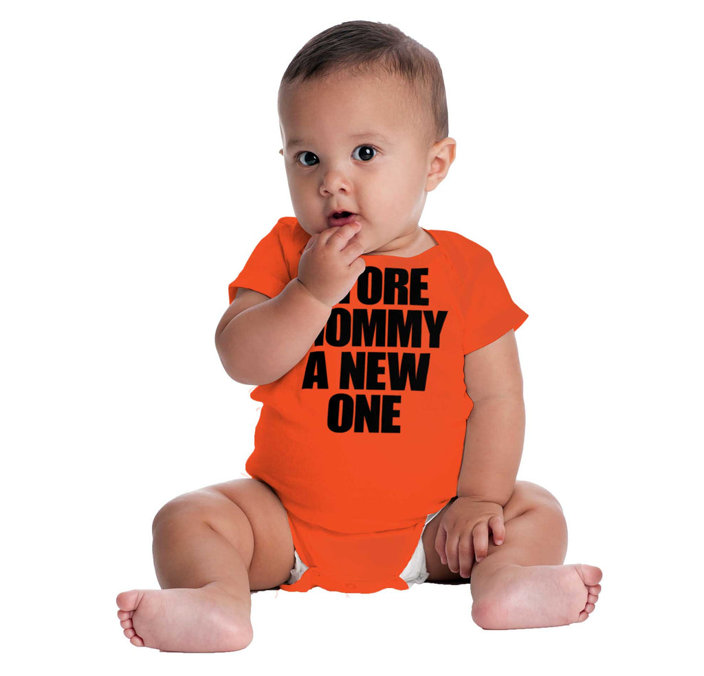 Tore Mommy A New One Romper Bodysuit-Direct To Garment Print-Brisco Baby
