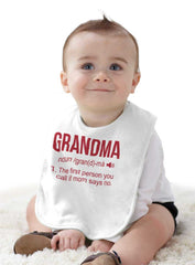 Grandma Infant Baby Bib-Direct To Garment Print-Brisco Baby