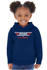 Jesus Is My Wingman Toddler Pullover Hoodie-Direct To Garment Print-Brisco Baby