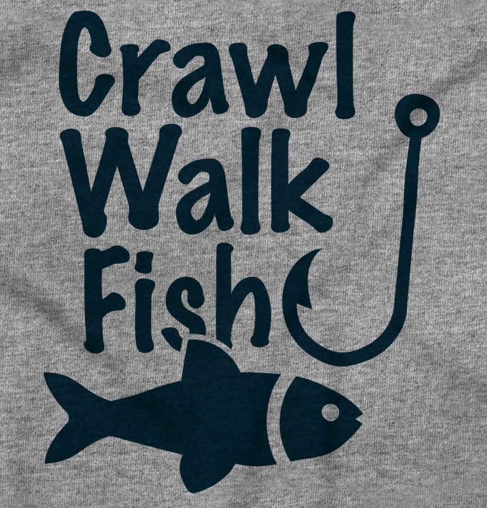 Crawl Walk Fish Toddler Football Jersey Tee-Direct To Garment Print-Brisco Baby
