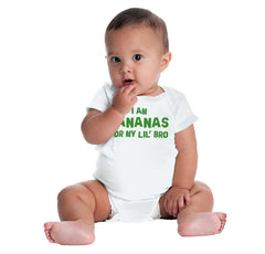 I Am Bananas For My Lil' Bro Romper Bodysuit-Direct To Garment Print-Brisco Baby