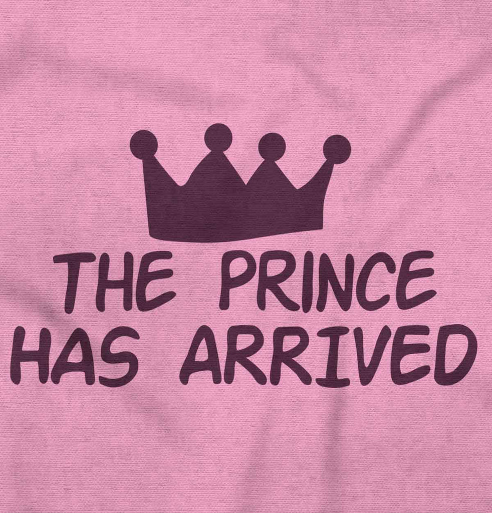 The Prince Has Arrived Infant Baby Bib-Direct To Garment Print-Brisco Baby