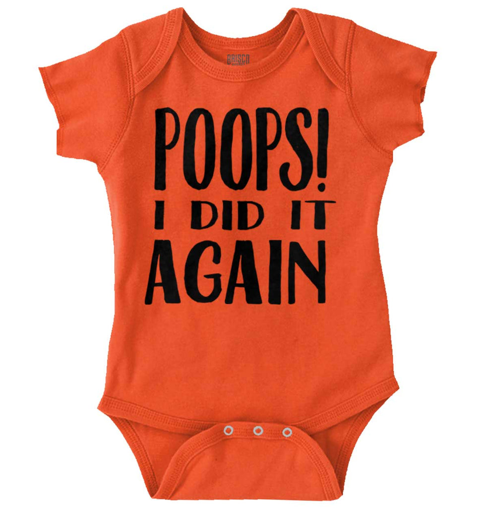 Poops I Did It Again Romper Bodysuit-Direct To Garment Print-Brisco Baby