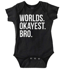Worlds Okayest Bro Romper Bodysuit-Direct To Garment Print-Brisco Baby