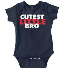 Cutest Little Bro Romper Bodysuit-Direct To Garment Print-Brisco Baby