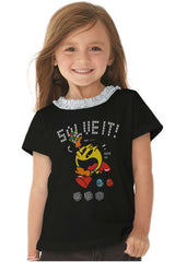 Solve It Pac-Man Toddler Ruffled Trim T-Shirt-Direct To Garment Print-Brisco Baby