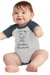 Love My Grandma Raglan Romper Bodysuit-Direct To Garment Print-Brisco Baby