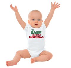 Baby Who Stole Christmas Romper Bodysuit-Direct To Garment Print-Brisco Baby