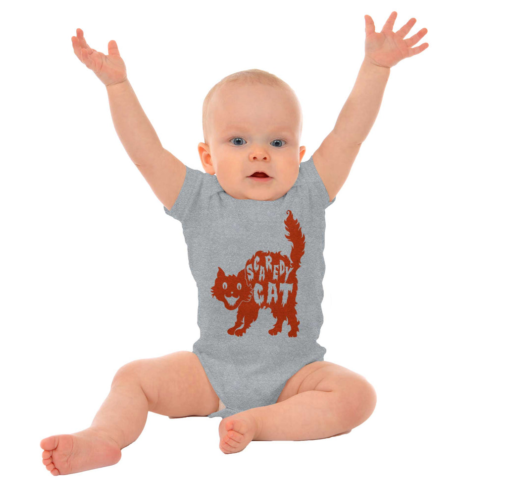 Scaredy Cat Romper Bodysuit-Direct To Garment Print-Brisco Baby