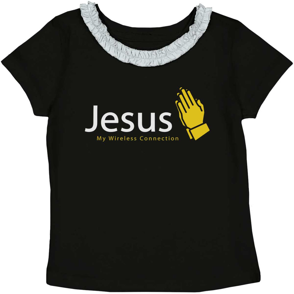 Jesus Connection Toddler Ruffled Trim T-Shirt-Direct To Garment Print-Brisco Baby