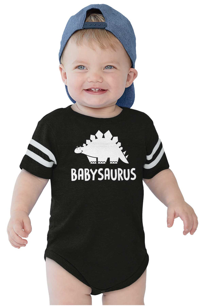 Babysaurus Football Romper Bodysuit-Direct To Garment Print-Brisco Baby