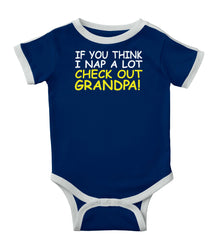 Check Out Grandpa Ringer Romper Bodysuit-Direct To Garment Print-Brisco Baby