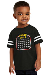 Squad Goals Video Gaming Nerd Toddler Football Jersey Tee-Direct To Garment Print-Brisco Baby