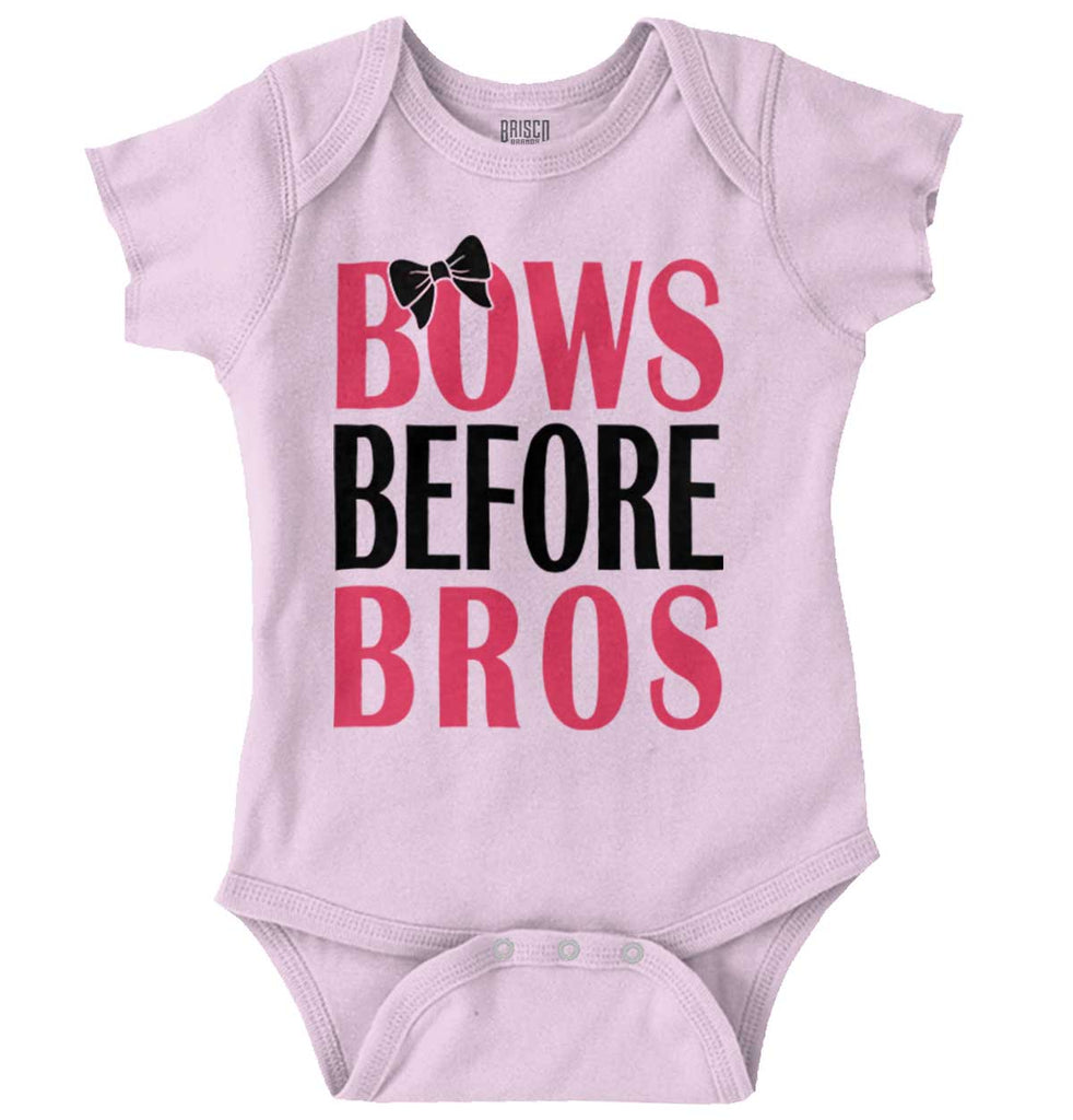Bows Before Bros Romper Bodysuit-Direct To Garment Print-Brisco Baby