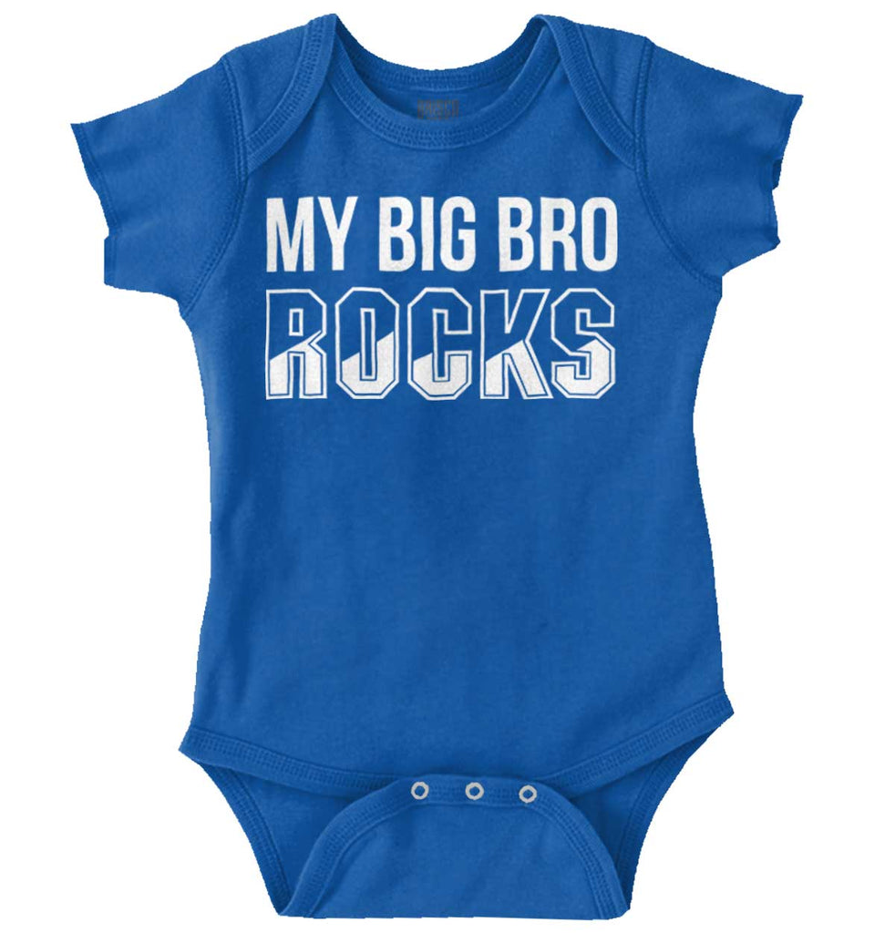 My Big Bro Rocks Romper Bodysuit-Direct To Garment Print-Brisco Baby