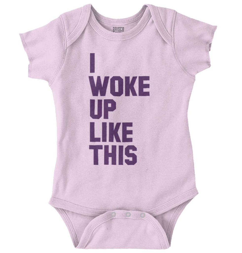 I Woke Up Like This Romper Bodysuit-Direct To Garment Print-Brisco Baby