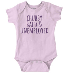 Chubby Unemployed Romper Bodysuit-Direct To Garment Print-Brisco Baby