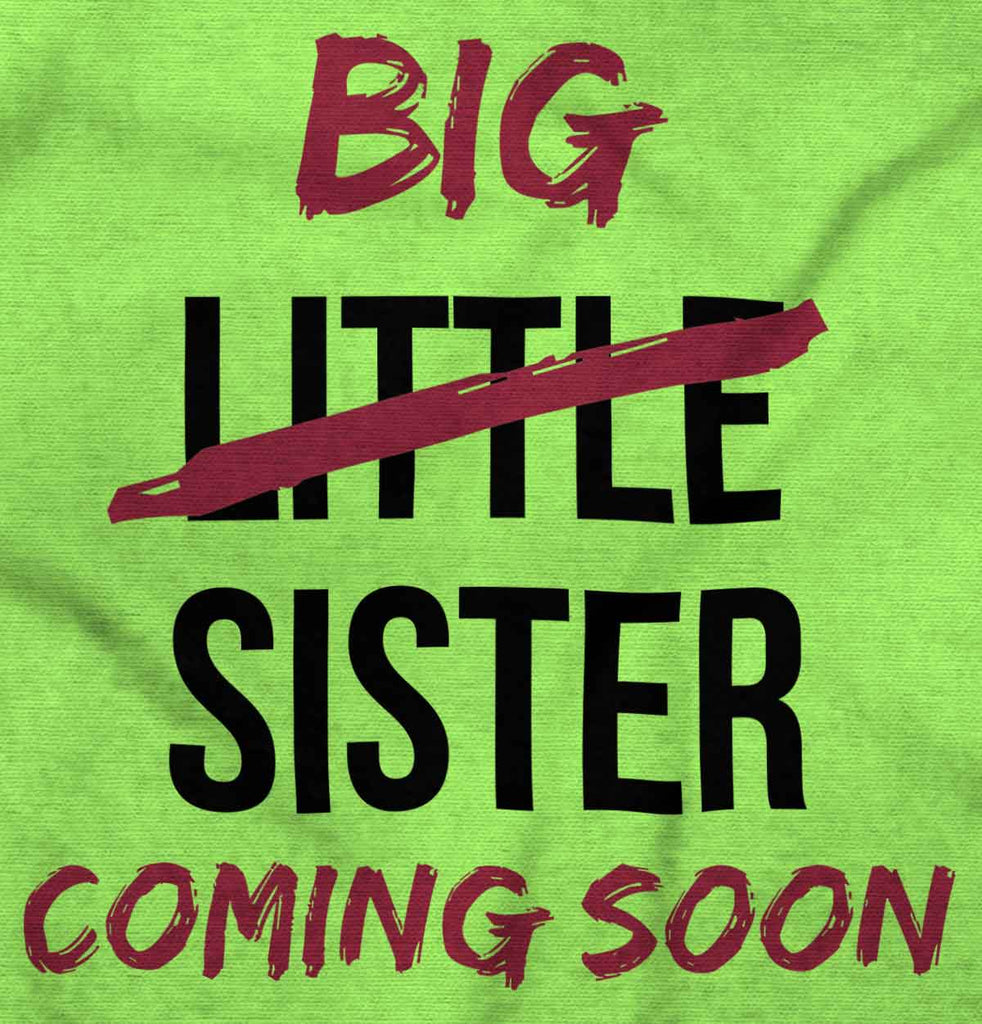 Big Little Sister Coming Soon Romper Bodysuit-Direct To Garment Print-Brisco Baby