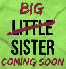 Big Little Sister Coming Soon Romper Bodysuit-Direct To Garment Print-Brisco Baby