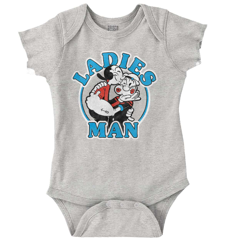 Ladies Man Romper Bodysuit-Direct To Garment Print-Brisco Baby
