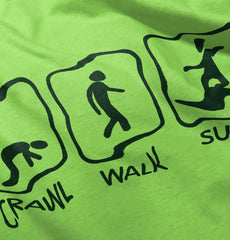 Crawl Walk Surf Romper Bodysuit-Direct To Garment Print-Brisco Baby