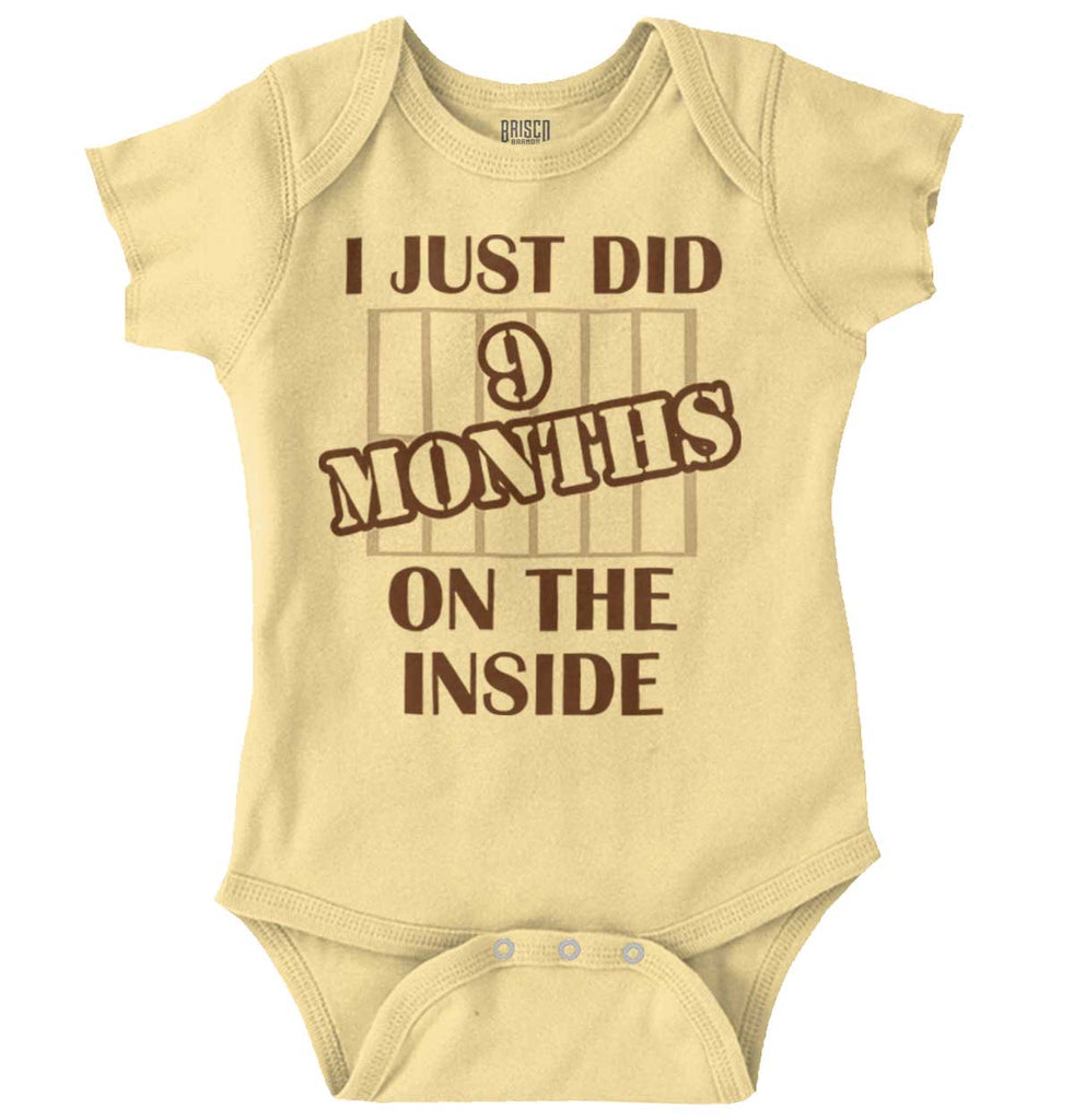 9 Months On The Inside Romper Bodysuit-Direct To Garment Print-Brisco Baby