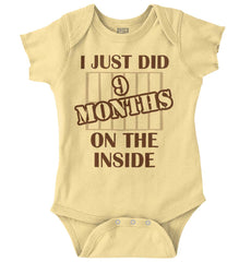 9 Months On The Inside Romper Bodysuit-Direct To Garment Print-Brisco Baby