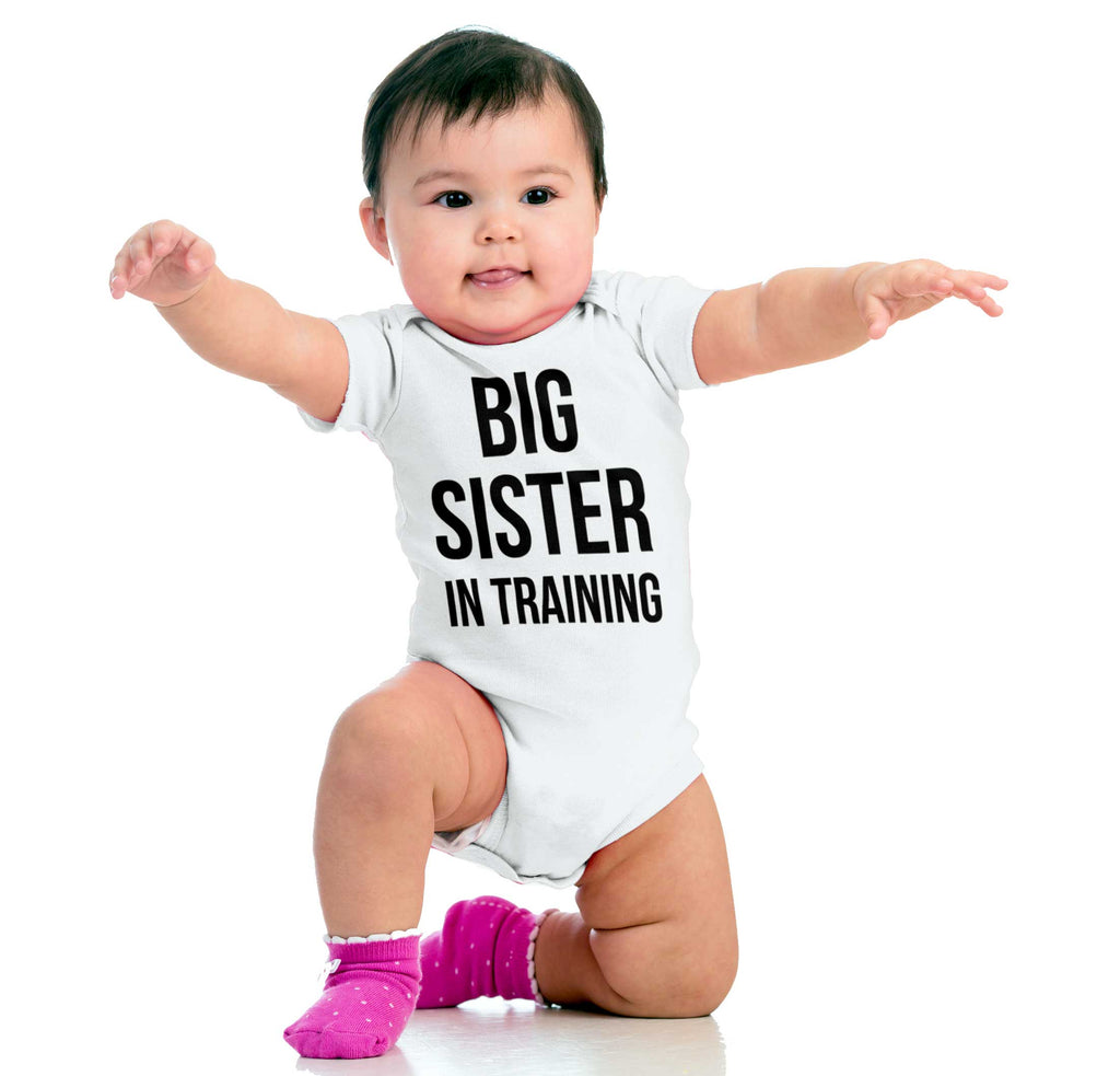 Big Sister In Training Romper Bodysuit-Direct To Garment Print-Brisco Baby