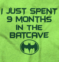 9 Months in Batcave Infant Toddler T Shirt-Direct To Garment Print-Brisco Baby