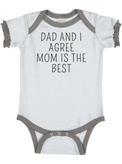 Mom Is Best Baby Ruffled Trim Romper-Direct To Garment Print-Brisco Baby